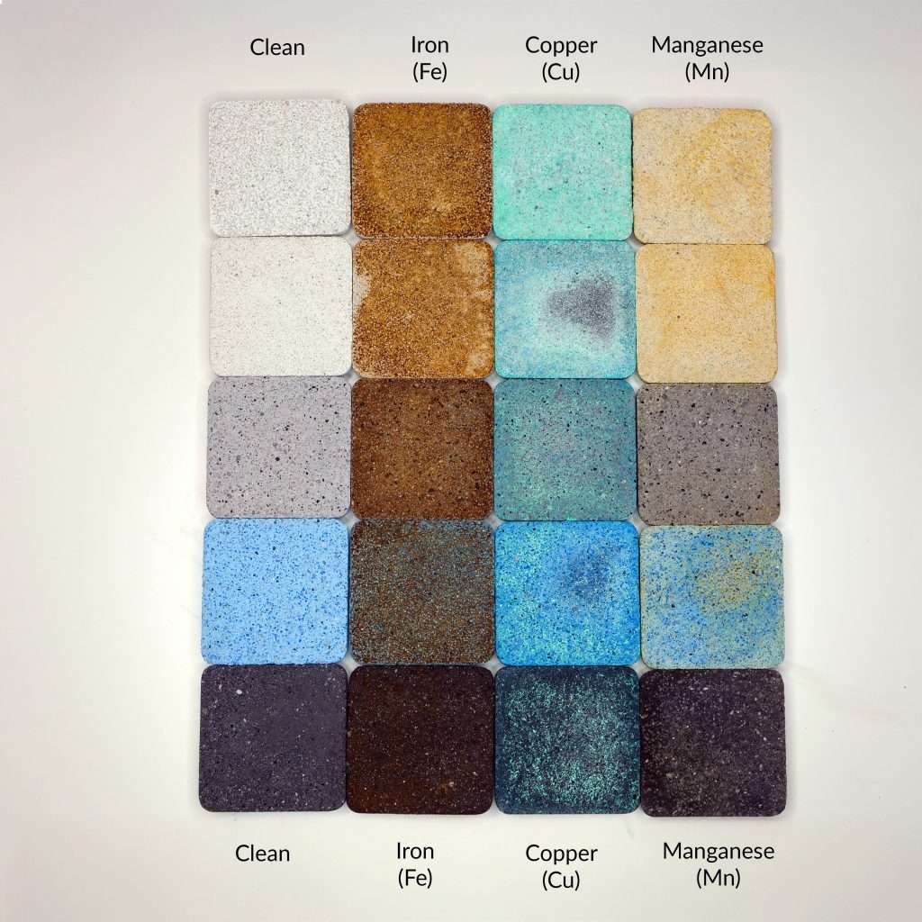 Pool stain example reference swatches